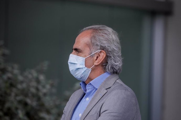 El Consejero de Salud de la Comunidad de Madrid, Enrique Ruiz Escudero, durante la rueda de prensa posterior a la reunión de coordinación en el ámbito del PLATERCAM, en Pozuelo de Alarcón, Madrid, (España), a 20 de septiembre de 2020.