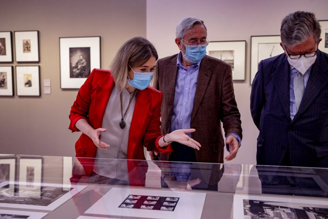 La consejera de Cultura y Turismo de la Comunidad de Madrid, Marta Rivera de la Cruz;, durante la inauguración de la exposición ‘Galdós en el laberinto de España’