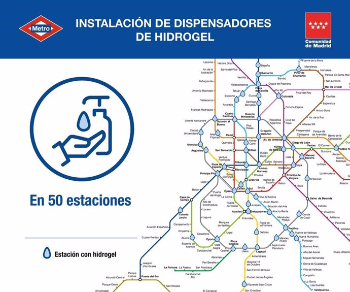Metro instala dispensadores de gel hidroalcohólico en 50 estaciones que concentran cerca del 50% de los viajes
