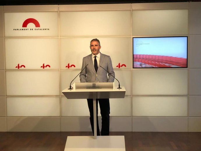 El diputado de Cs en el Parlament Jorge Soler en rueda de prensa el martes 22 de septiembre de 2020
