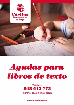 Cáritas La Rioja habilita un número de teléfono específico para recibir solicitudes de ayuda para libros de texto