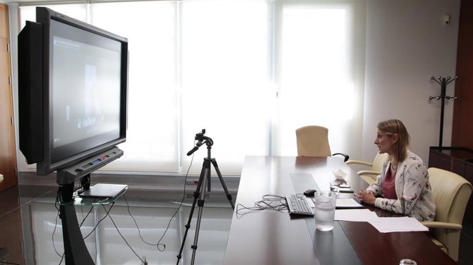 Lorena García de Izarra, viceconsejera de Transformación Económica, Industria, Conocimiento y Universidades de la Junta de Andalucía, en la presentación de las ediciones 2020 de Greeencities y S-Moving