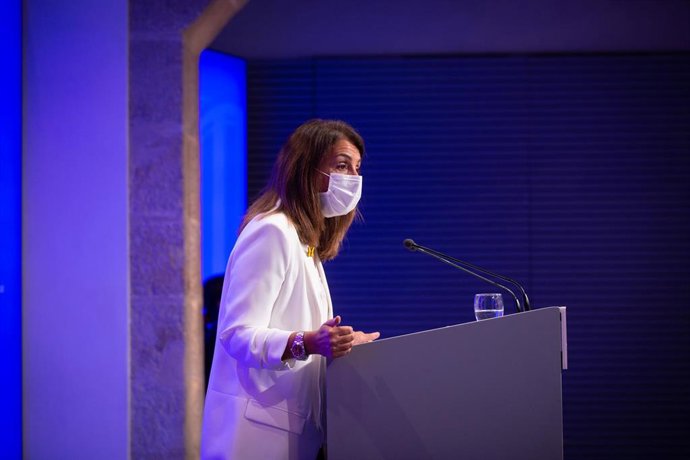 La consellera de la Presidencia y portavoz de la Generalitat, Meritxell Budó, durante una rueda de prensa tras el Consell Executiu, en Barcelona, Cataluña, (España) a 22 de septiembre de 2020.