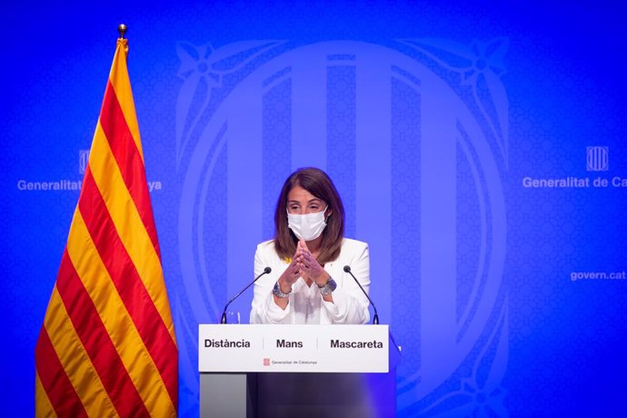 La consellera de la Presidncia i portaveu de la Generalitat, Meritxell Budó, durant una roda de premsa després del Consell Executiu, a Barcelona, Catalunya, (Espanya) a 22 de setembre de 2020.