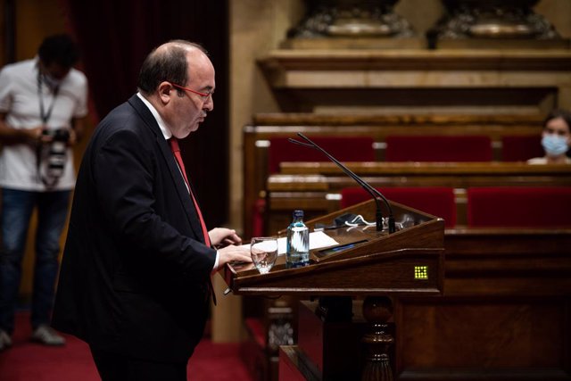 El primer secretari del PSC, Miquel Iceta, al Parlament. Barcelona, Catalunya (Espanya), 7 d'agost del 2020.