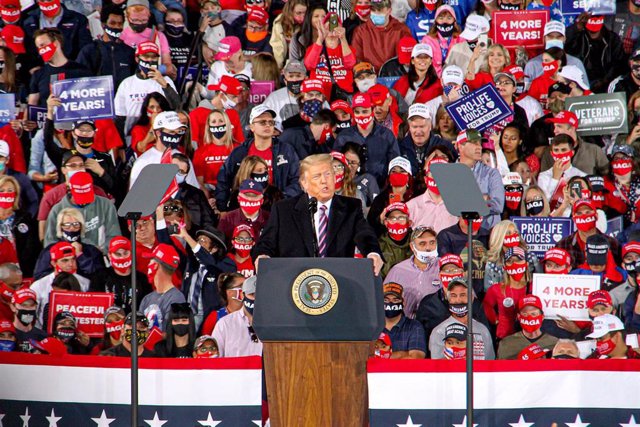 El presidente de Estados Unidos, Donald Trump, durante un mitin en Pittsburgh. 