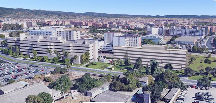 Montaje de cómo quedará el nuevo edificio de Consultas Externas del Hospital Materno-Infantil del complejo Reina Sofía.