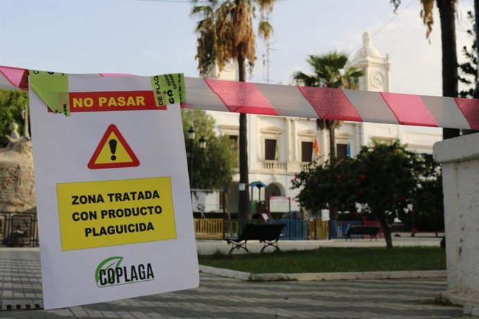 Una de las zonas fumigadas en Barbate