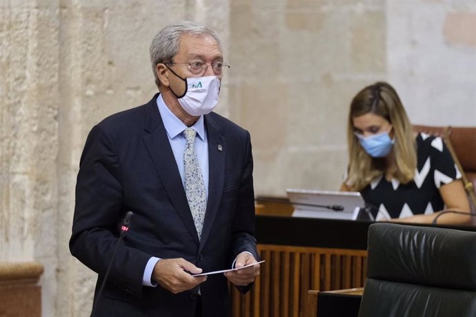El consejero de Transformación Económica, Rogelio Velasco, este jueves durante su intervención en el Pleno del Parlamento.