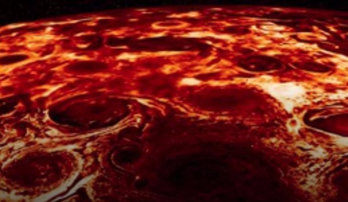 Explicación del siglo XIX a la geometría de las tormentas en Júpiter