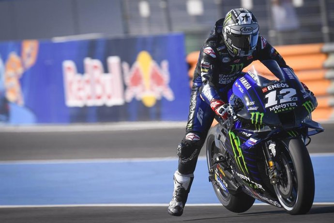 El piloto español de MotoGP Maverick Viñales (Yamaha) en los libres del viernes del GP Andalucía 2020, en el Circuito de Jerez-Ángel Nieto