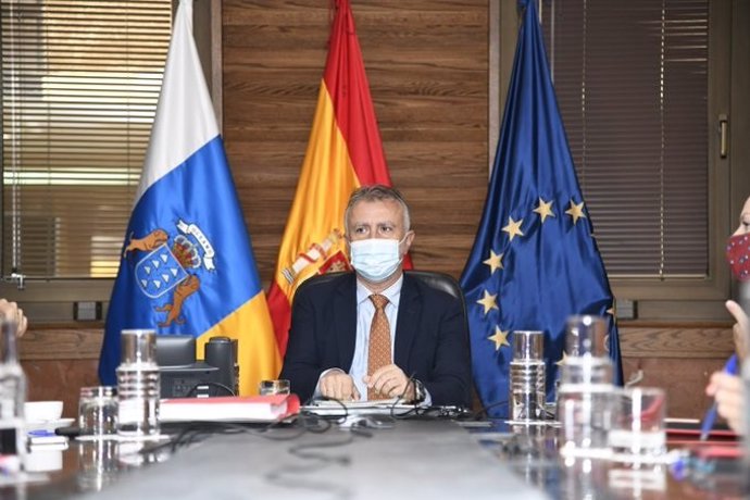 El presidente de Canarias durante el Consejo de Gobierno de este jueves