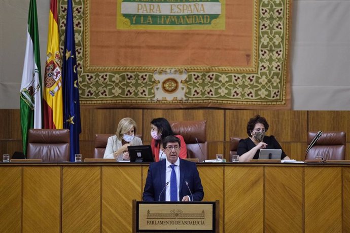 Juan Marín, en el Pleno del Parlamento andaluz