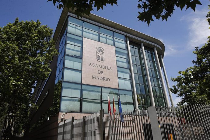 Exterior del edificio de la Asamblea de Madrid ubicada en la Plaza Asamblea,1, Madrid.