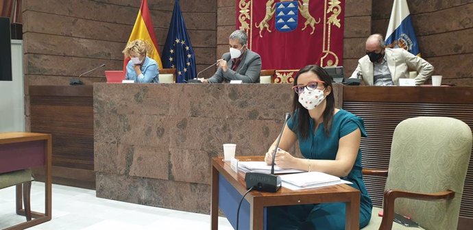La consejera de Turismo del Gobierno de Canarias, Yaiza Castilla, en comisión parlamentaria
