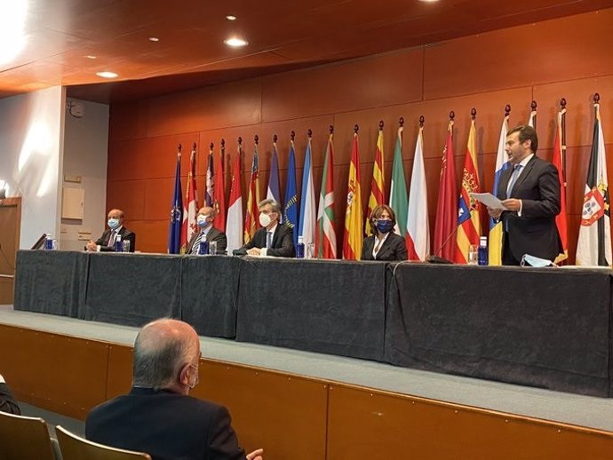 El president del TS i CGPJ Carlos Lesmes en l'acte d'entrega de despatxos a l'Escola Judicial de Barcelona, 25 de setembre del 2020.