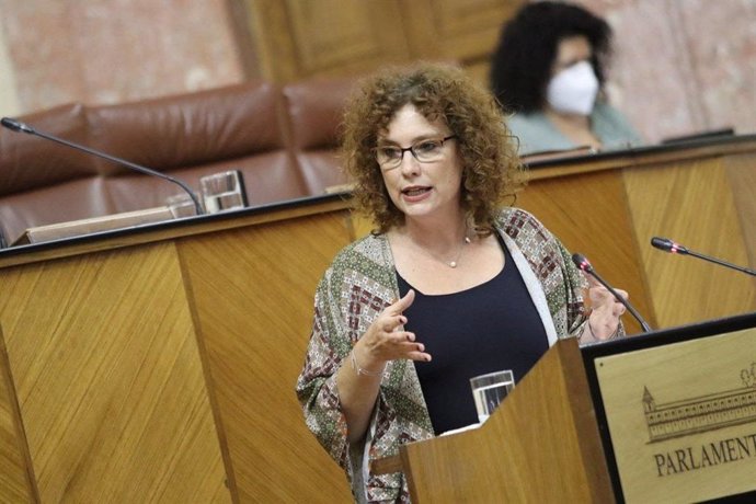La parlamentaria andaluza de Ciudadanos (Cs) Mar Sánchez, en una foto de archivo en el Pleno del Parlamento.