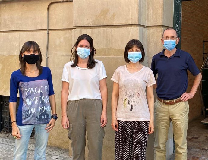 Los investigadores Ujué Fresán, Cristina Burgui, Marcela Guevara y Jesús Castilla, autores de un estudio sobre la vinculación de la obesidad mórbida con casos graves de Covid-19.