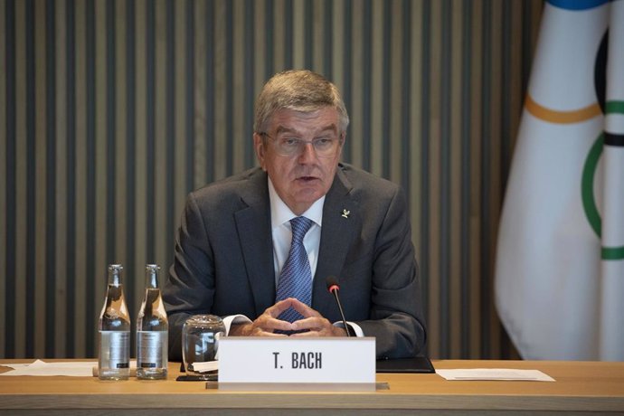 El presidente del COI, Thomas Bach, tras la reunión de la Comisión Ejecutiva del organismo