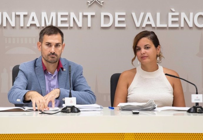 Los vicealcaldes de Valncia, Sergi Campillo y Sandra Gómez, en una imagen reciente.  