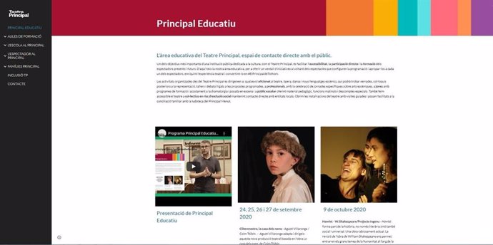 Página web del Teatre Prinicpal.
