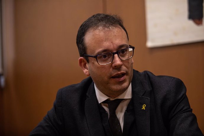 El portaveu del PDeCAT en el Parlament de Catalunya, Marc Solsona, durant la seva entrevista amb Europa Press a Barcelona (Espanya), a 25 de febrer de 2020