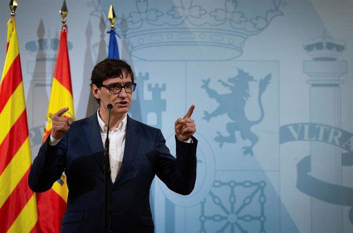 El ministro de Sanidad, Salvador Illa, durante su intervención en una comparecen