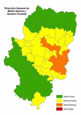 Alerta naranja por riesgo de incendios forestales en Bajo Ebro Forestal y Muela de Alcubierre.