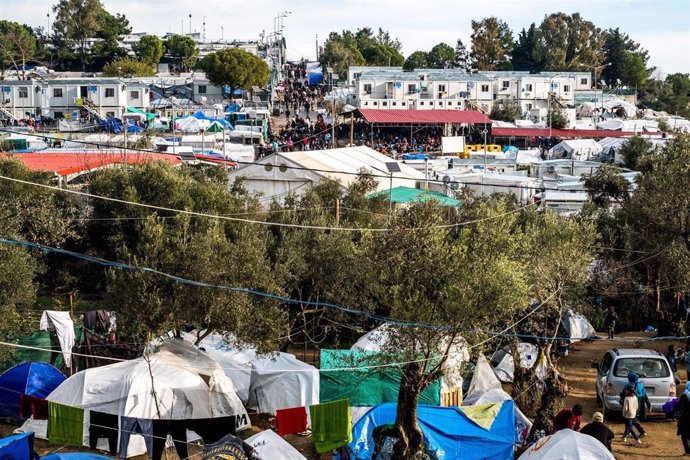 Campo de refugiados de Moria, en Lesbos, Grecia