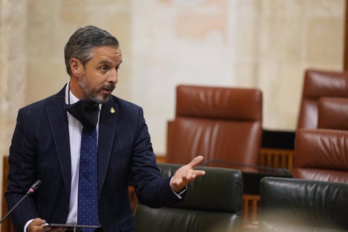 El consejero de Hacienda, Juan Bravo, en una foto de archivo en el Pleno del Parlamento de Andalucía.