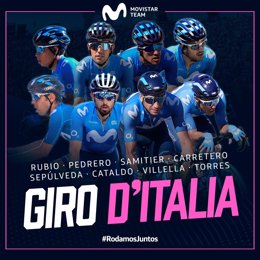 Presentación del equipo del Movistar Team que participará en el Giro de Italia 2020