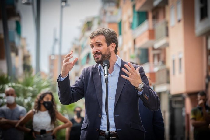 El president del Partit Popular, Pablo Casado. Badalona, Barcelona, Catalunya (Espanya), 17 de setembre del 2020.