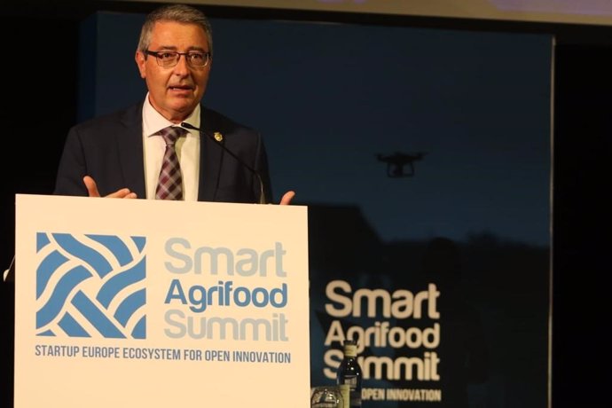 Francisco Salado, presidente de la Diputación de Málaga, en su intervención en Smart Agrifood Summit 2020