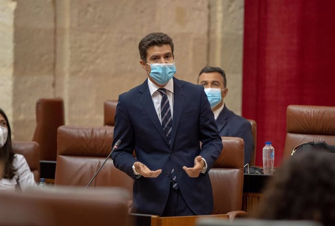 El portavoz del grupo parlamentario Ciudadanos en Andalucía, Sergio Romero, en una foto de archivo.