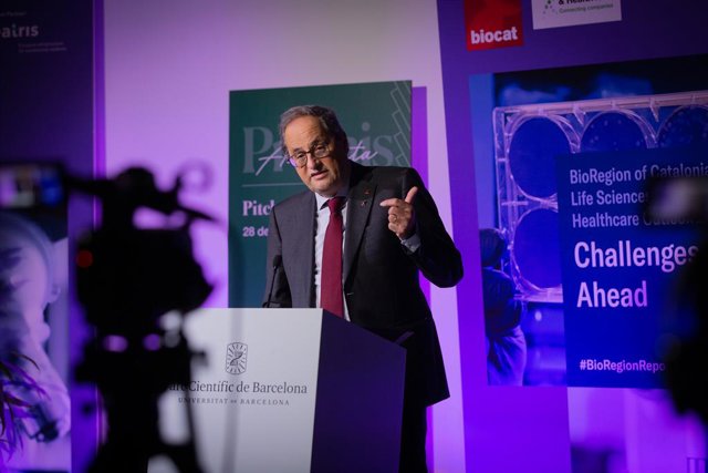 El presidente de la Generalitat, Quim Torra, durante un acto este lunes
