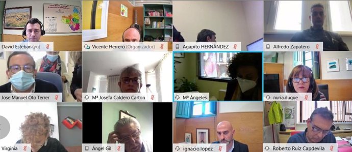 Reunión telemática del equipo de trabajo de las residencias de la Diputación de Valladolid.