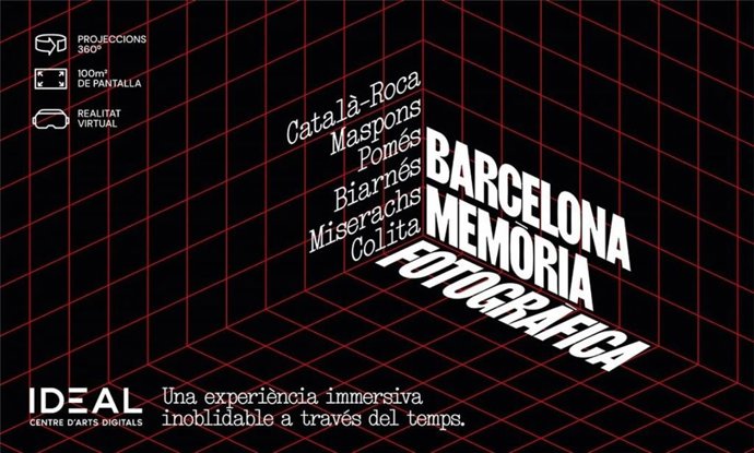 Cartel de la exposición 'Barcelona memoria fotogrfica' del Centre d'Arts Digitals Ideal, situado en la capital catalana.