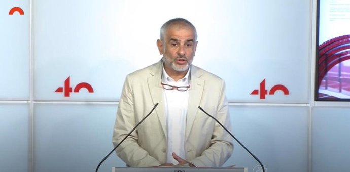 El líder de Cs a Catalunya, Carlos Carrizosa, en una compareixena de premsa