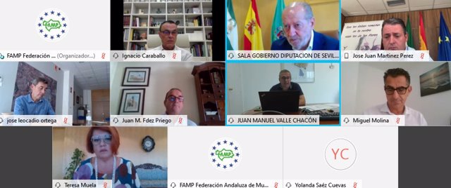 Reunión telemática de la Permanente de la Federación Andaluza de Municipios y Provincias (FAMP).
