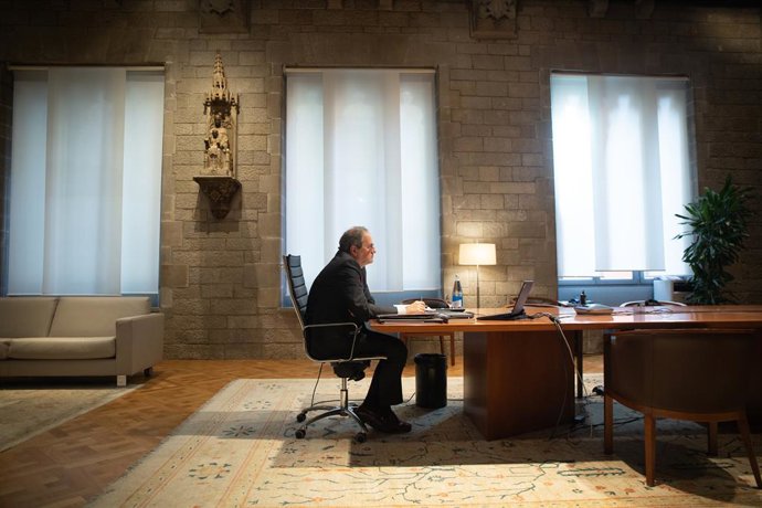 El president de la Generalitat, Quim Torra, en el Palau de la Generalitat, a Barcelona, Catalunya (Espanya) a 28 de setembre de 2020.