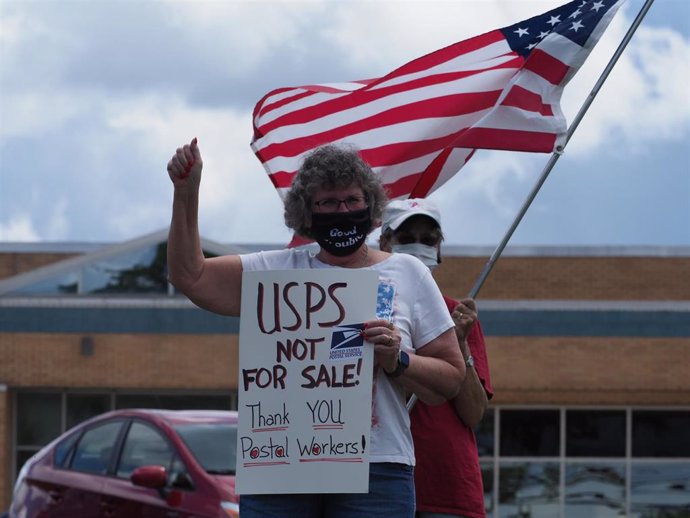 Manifestación contra los recortes en el Servicio Postal de Estados Unidos