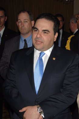 El expresidente de El Salvador Elias Antonio Saca Gonzalez  en una visita a Estados Unidos cuando ejercía el cargo