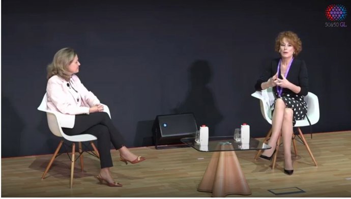 La vicepresidenta tercera del Gobierno, Nadia Calviño, participa en la  II Jornada Mujeres y Liderazgo', organizada por la consultora en Igualdad 50&50 GL
