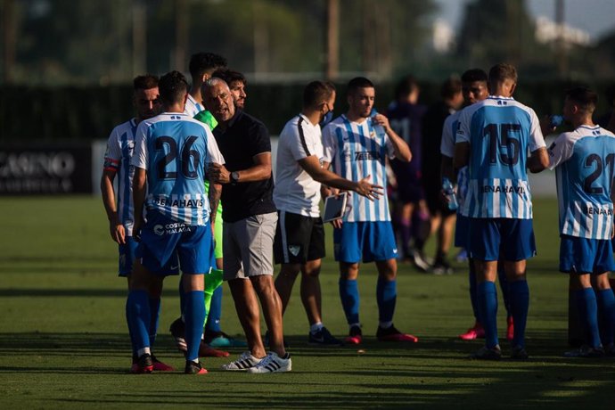 Jugadores del Málaga en un partido amistoso de pretemporada