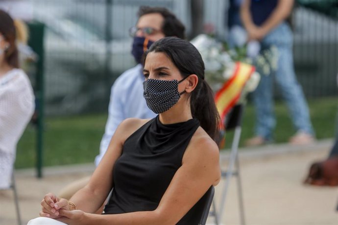 La portavoz de Vox en la Asamblea de Madrid, Rocío Monasterio, asiste al acto de la Fundación Miguel Ángel Blanco en homenaje al edil de Ermua en el 23 aniversario de su asesinato por ETA, en Madrid (España) a 13 de julio de 2020.