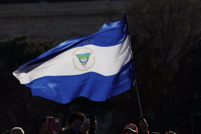 Bandera de Nicaragua. Imahen de archivo