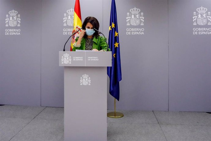 La Secretaria de Estado de Sanidad, Silvia Calzón, a su llegada para ofrecer una rueda de prensa para informar del seguimiento de la pandemia del Covid-19, en el Ministerio de Sanidad, en Madrid (España) a 24 de septiembre de 2020.