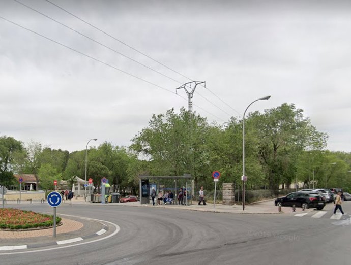 Lugar donde fue robada una mujer bajo el método del mataleón. Rotonda del Batán. Madrid.