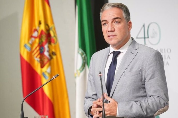 El consejero de la Presidencia y portavoz del Gobierno andaluz, Elías Bendodo, en una imagen de archivo.