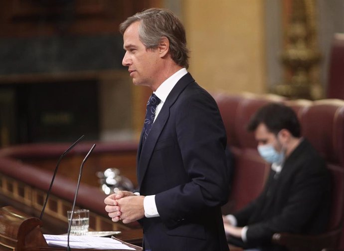 El vicesecretario de Política Territorial del PP Antonio González Terol interviene desde la tribuna del Congreso en una sesión plenaria, en Madrid (España), a 10 de septiembre de 2020.